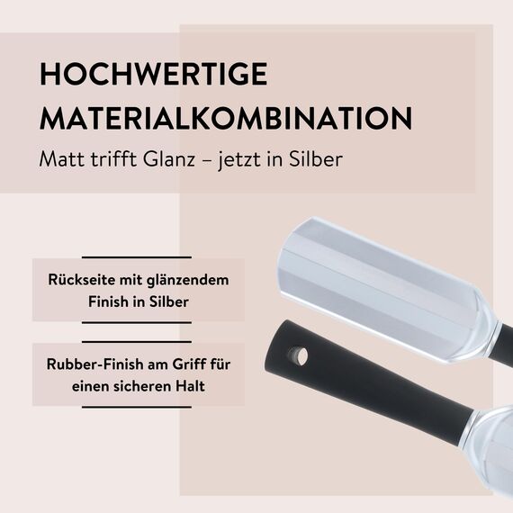 PARSA Beauty Trend Line Haarbürste lang/schmal (Silber) – Kunststoffpins für alle Haartypen – Ergonomisch, Praktisch, ohne Ziepen, Massageeffekt – Ideal für tägliches Haarstyling – 23 x 4,6 x 3,4 cm