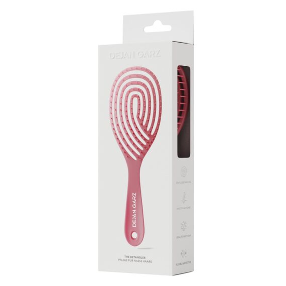 Dejan Garz Detangler Bürste Fuchsia (1 Stk) – Haarbürste ohne Ziepen für alle Haartypen – Auch für Locken & Lange Haare – Entwirrbürste für einfaches Kämmen & Geschmeidigkeit