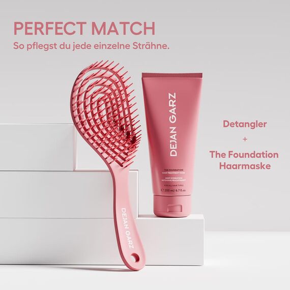 Dejan Garz Detangler Bürste Fuchsia (1 Stk) – Haarbürste ohne Ziepen für alle Haartypen – Auch für Locken & Lange Haare – Entwirrbürste für einfaches Kämmen & Geschmeidigkeit
