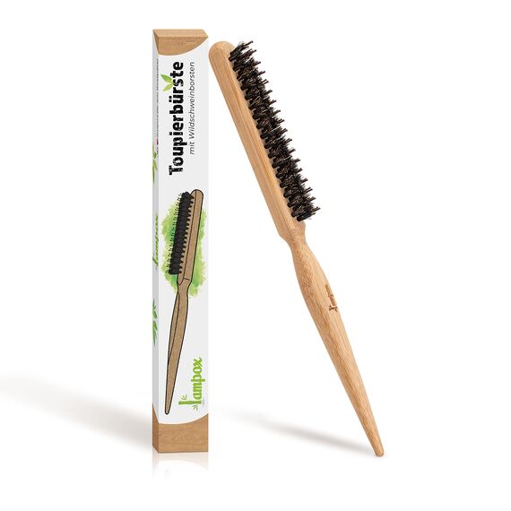 lampox Toupierbürste, wildschweinborsten, sleek bun bürste, Schmale Kammbürste, Teasing Haarbürste, haarbürste sleek look, Frisierkamm, bürste für sleek zopf (Toupierbürste)