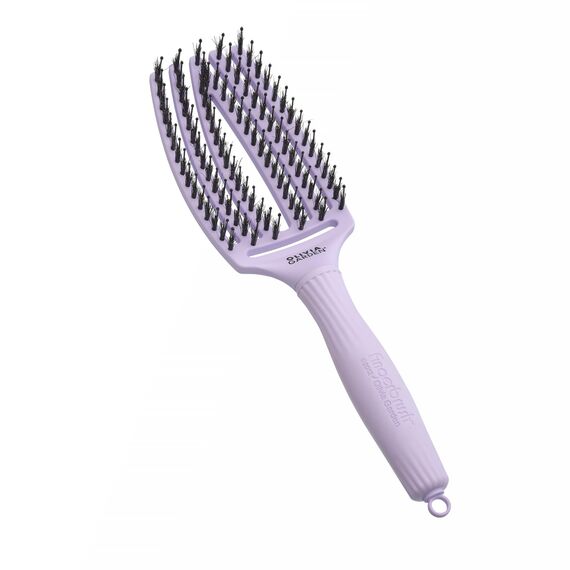 Olivia Garden Fingerbrush Care Iconic - Medium - Lavender - Detangler Bürste mit Wildschweinborsten & Nylon für gesundes und glänzendes Haar