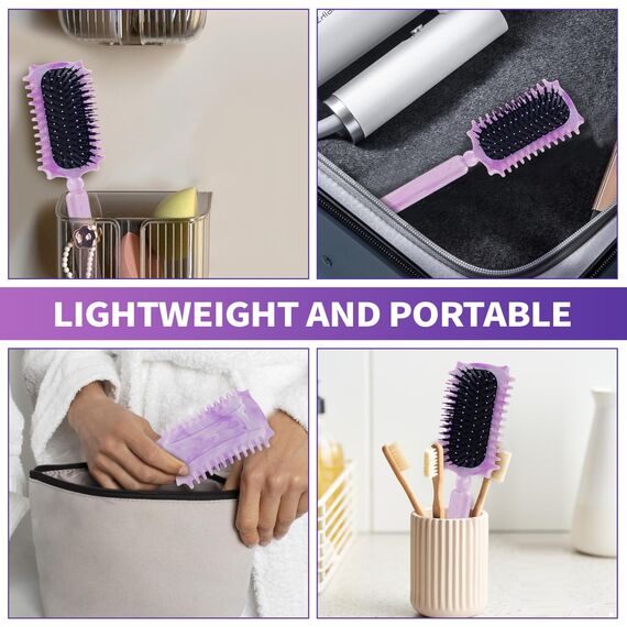 Longyier Lockenbürste, Locken mit Zinken definieren Stylingbürste, zum Kämmen und Formen von Männer- und Frauenlocken, um Ziehen und Lockenablösung zu reduzieren (Marmor Lila)