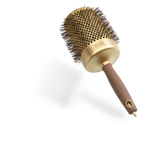 Olivia Garden Expert Blowout Shine - Gold & Braun - 80 - Runde antistatische Keramikbürste für glänzendes Styling ohne Frisierdose