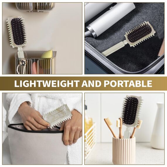 Longyier Lockenbürste, Locken mit Zinken definieren Stylingbürste, zum Kämmen und Formen von Männer- und Frauenlocken, um Ziehen und Lockenablösung zu reduzieren (Marmor Beige)