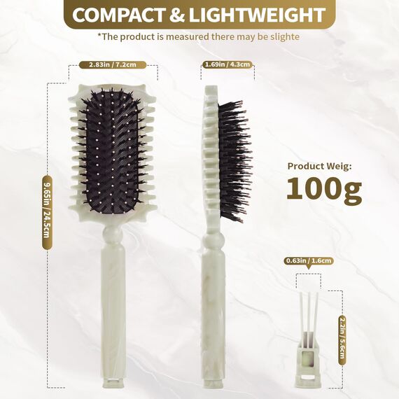 Longyier Lockenbürste, Locken mit Zinken definieren Stylingbürste, zum Kämmen und Formen von Männer- und Frauenlocken, um Ziehen und Lockenablösung zu reduzieren (Marmor Beige)
