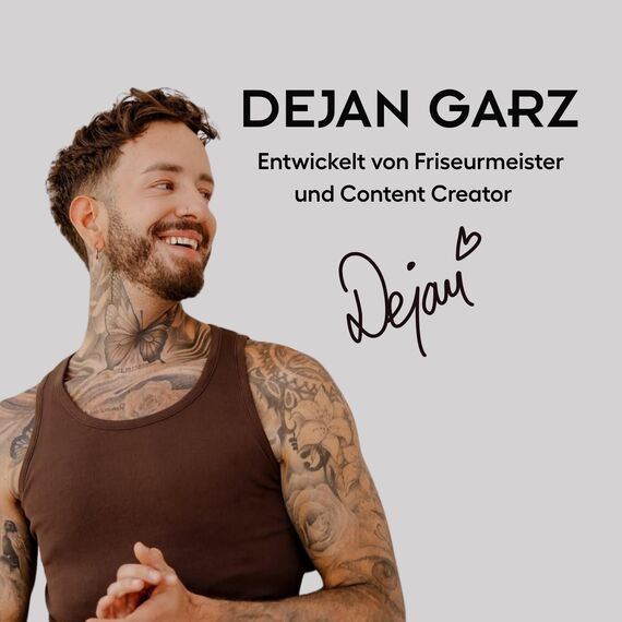 Dejan Garz Bürste mit Wildschweinborsten Schwarz (1 Stk) – Haarbürste ohne Ziepen für feines & mittleres Haar – Hair Brush für Glanz & Geschmeidigkeit inkl. Reinigungsbürste