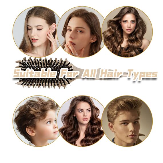 Longyier Lockenbürste, Locken mit Zinken definieren Stylingbürste, zum Kämmen und Formen von Männer- und Frauenlocken, um Ziehen und Lockenablösung zu reduzieren (Beige)