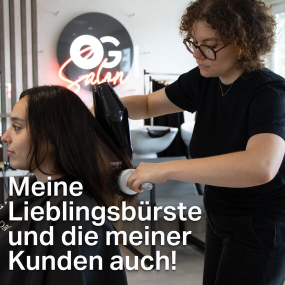 Olivia Garden Expert Blowout Shine - White & Grey - 65 - Keramikbeschichtete Rundbürste für geschmeidiges Ausblasen, krausfreies Haar & strahlenden Glanz