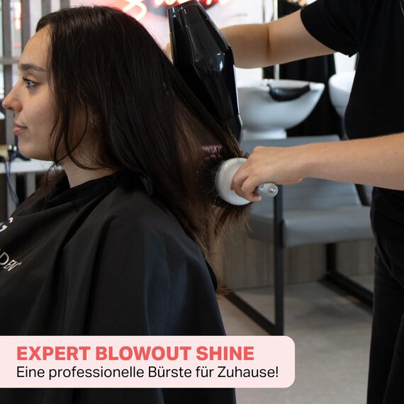Olivia Garden Expert Blowout Shine - White & Grey - 65 - Keramikbeschichtete Rundbürste für geschmeidiges Ausblasen, krausfreies Haar & strahlenden Glanz