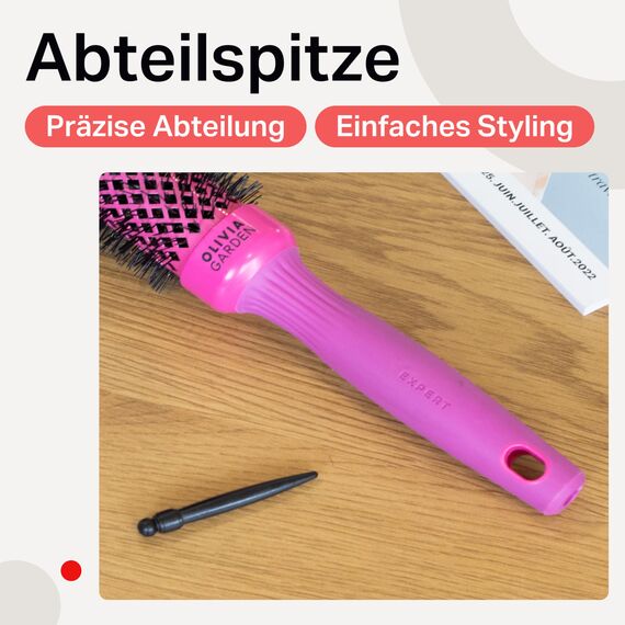 Olivia Garden Expert Blowout Shine - Pink - 35 - Keramikbeschichtete Rundbürste für glattes Ausblasen, krausfreies Haar & strahlenden Glanz