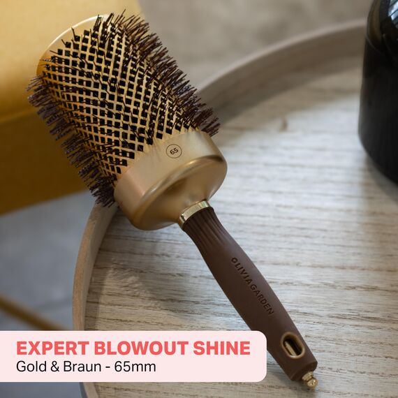 Olivia Garden - Expert Blowout Shine Gold & Brown Haarbürste - 65