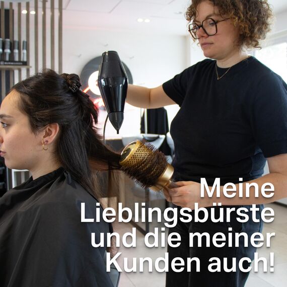 Olivia Garden Expert Blowout Shine - Gold & Braun - 80 - Runde antistatische Keramikbürste für glänzendes Styling ohne Frisierdose