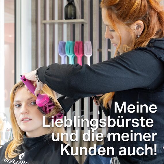 Olivia Garden Expert Blowout Shine – Pink - 55 - Runde, antistatische Keramikbürste für glänzende und frizzfreie Blowouts