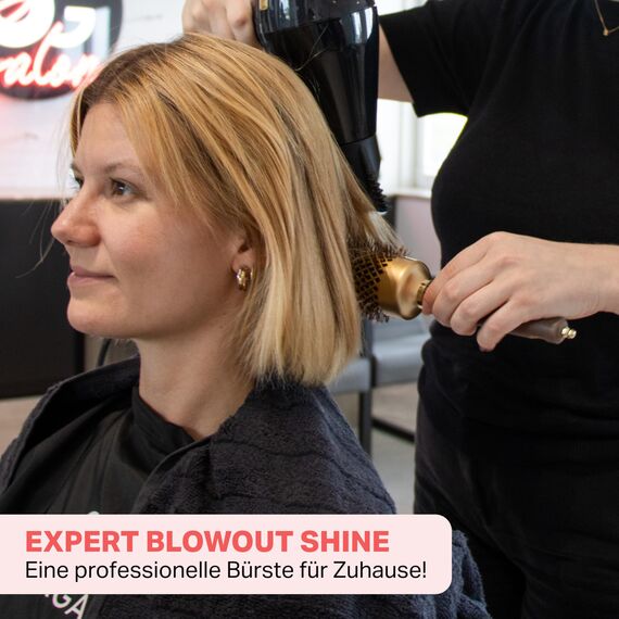 Olivia Garden Expert Blowout Shine - Gold & Brown - 45 - Keramikbeschichtete Rundbürste für geschmeidiges Ausblasen, krausfreies Haar & strahlenden Glanz