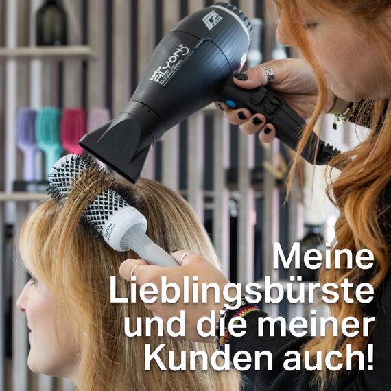 Olivia Garden Expert Blowout Shine - White & Grey - 45 - Keramikbeschichtete Rundbürste für geschmeidiges Ausblasen, krausfreies Haar & strahlenden Glanz