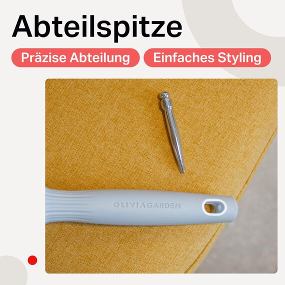 Olivia Garden Expert Blowout Shine - White & Grey - 80 - Keramikbeschichtete Rundbürste für geschmeidiges Ausblasen, krausfreies Haar & strahlenden Glanz