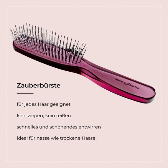 HERCULES SÄGEMANN - Zauberbürste Brombeer | Hochwertige Scalp Brush für sanftes Entwirren ohne Ziepen. Ideal für Damen und Herren, geeignet für nasses und trockenes Haar. | Farbe: Lila