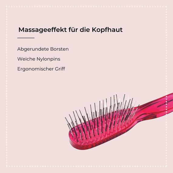 HERCULES SÄGEMANN - Zauberbürste Pink Piccolo | Hochwertige Scalp Brush für sanftes Entwirren ohne Ziepen. Geeignet für nasses und trockenes Haar. | Farbe: Pink |Größe: Piccolo