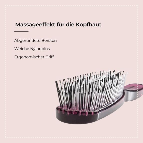 Hercules Sägemann s Zauberbürste PICCOLO Scalp Brush in BROMBEER-PINK - entwirren ohne Ziepen (8101)