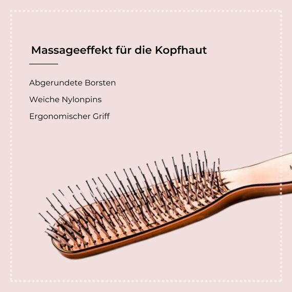 HERCULES SÄGEMANN - Zauberbürste Rosé Gold | Hochwertige Scalp Brush für sanftes Entwirren ohne Ziepen. Ideal für Damen und Herren, geeignet für nasses und trockenes Haar. | Farbe: Rosé Gold