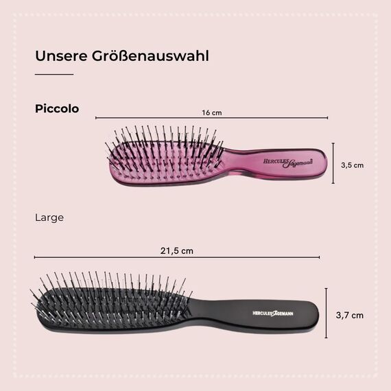 HERCULES SÄGEMANN - Zauberbürste Pink Piccolo | Hochwertige Scalp Brush für sanftes Entwirren ohne Ziepen. Geeignet für nasses und trockenes Haar. | Farbe: Pink |Größe: Piccolo