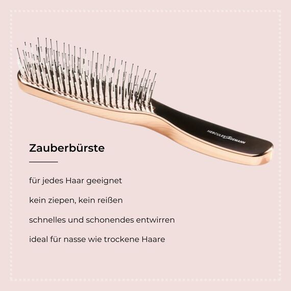 HERCULES SÄGEMANN - Zauberbürste Rosé Gold | Hochwertige Scalp Brush für sanftes Entwirren ohne Ziepen. Ideal für Damen und Herren, geeignet für nasses und trockenes Haar. | Farbe: Rosé Gold