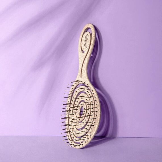 Ninabella Haarbürste ohne Ziepen - Bürste für Damen und Herren - Detangler Bürste auch für Locken & Lange Haare - Entwirrbürste Haarbürsten - Natur