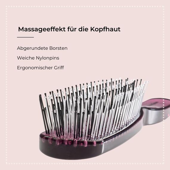 HERCULES SÄGEMANN - Zauberbürste Brombeer | Hochwertige Scalp Brush für sanftes Entwirren ohne Ziepen. Ideal für Damen und Herren, geeignet für nasses und trockenes Haar. | Farbe: Lila