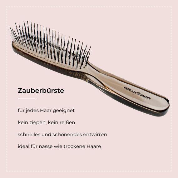 HERCULES SÄGEMANN - Zauberbürste Schlamm | Hochwertige Scalp Brush für sanftes Entwirren ohne Ziepen. Ideal für Damen und Herren, geeignet für nasses und trockenes Haar. | Farbe: Braun