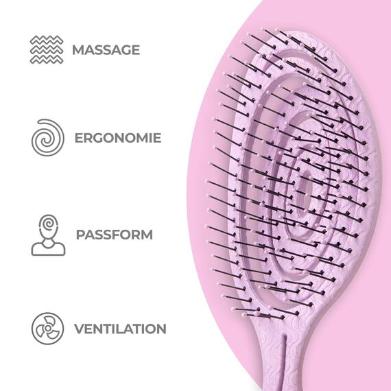 Ninabella Haarbürste ohne Ziepen - Bürste für Damen und Herren - Detangler Bürste auch für Locken & Lange Haare - Entwirrbürste Haarbürsten - Rosa