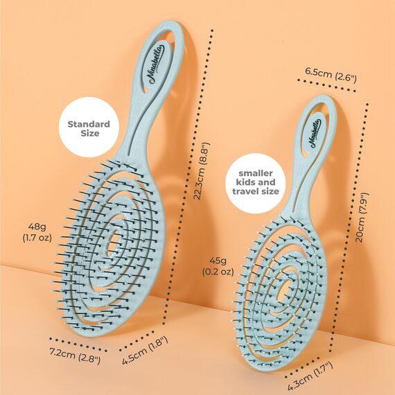Ninabella Mini Haarbürste ohne Ziepen - Bürste für Reisen - Entwirrbürste für trockenes und nasses Haar - Detangler Bürste - Hair Brush - Mint Grün