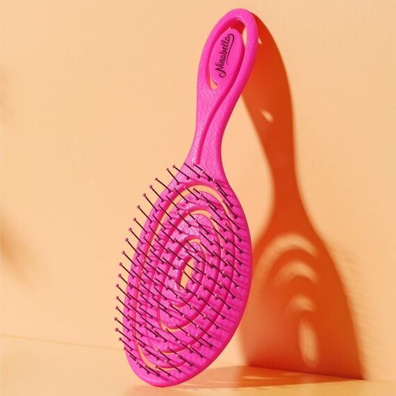 Ninabella Haarbürste ohne Ziepen - Bürste für Damen und Herren - Detangler Bürste auch für Locken & Lange Haare - Entwirrbürste Haarbürsten - Neon Pink