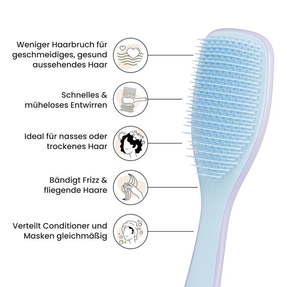 Tangle Teezer Ultimate Detangler Haarbürste – Für Nasses & Trockenes Haar – Entwirrungsbürste für Alle Haartypen – Zweistufige Borsten Reduzieren Haarbruch & Entfernen Knoten – Lila Wolke Blau