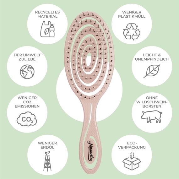 Ninabella Haarbürste ohne Ziepen - Bürste für Damen und Herren - Detangler Bürste auch für Locken & Lange Haare - Entwirrbürste Haarbürsten - Limetten Grün