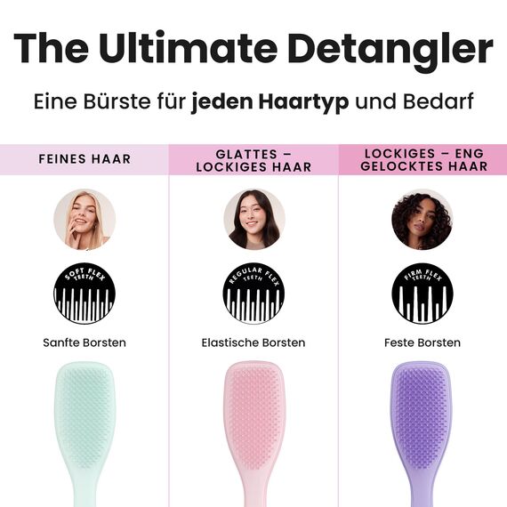 Tangle Teezer Ultimate Detangler Haarbürste – Für Nasses & Trockenes Haar – Entwirrungsbürste für Alle Haartypen – Zweistufige Borsten Reduzieren Haarbruch & Entfernen Knoten – Millennial Rosa