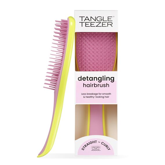 Tangle Teezer Ultimate Detangler Haarbürste – Für Nasses & Trockenes Haar – Entwirrungsbürste für Alle Haartypen – Zweistufige Borsten Reduzieren Haarbruch & Entfernen Knoten – Gelb & Rosa