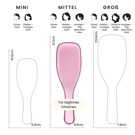Tangle Teezer Ultimate Detangler Haarbürste – Für Nasses & Trockenes Haar – Entwirrungsbürste für Alle Haartypen – Zweistufige Borsten Reduzieren Haarbruch & Entfernen Knoten – Rote Himbeere