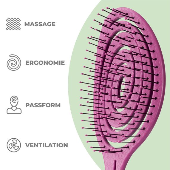 Ninabella Haarbürste ohne Ziepen - Bürste für Damen und Herren - Detangler Bürste auch für Locken & Lange Haare - Entwirrbürste Haarbürsten - Pink