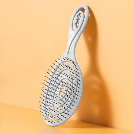 Ninabella Haarbürste ohne Ziepen - Bürste für Damen und Herren - Detangler Bürste auch für Locken & Lange Haare - Entwirrbürste Haarbürsten - Grau