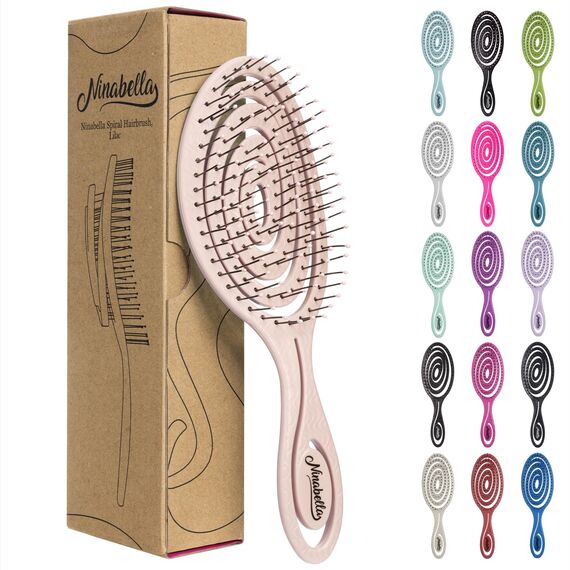 Ninabella Haarbürste ohne Ziepen - Bürste für Damen und Herren - Detangler Bürste auch für Locken & Lange Haare - Entwirrbürste Haarbürsten - Limetten Grün