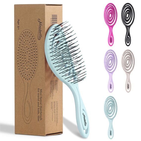 Ninabella Mini Haarbürste ohne Ziepen - Bürste für Reisen - Entwirrbürste für trockenes und nasses Haar - Detangler Bürste - Hair Brush - Mint Grün