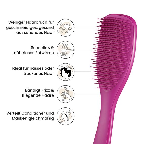 Tangle Teezer Ultimate Detangler Haarbürste – Für Nasses & Trockenes Haar – Entwirrungsbürste für Alle Haartypen – Zweistufige Borsten Reduzieren Haarbruch & Entfernen Knoten – Himbeere Pink