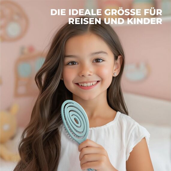 Ninabella Mini Haarbürste ohne Ziepen - Bürste für Reisen - Entwirrbürste für trockenes und nasses Haar - Detangler Bürste - Hair Brush - Mint Grün