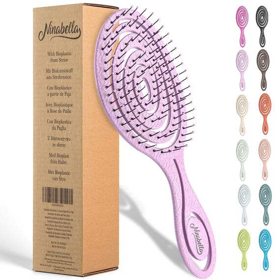 Ninabella Haarbürste ohne Ziepen - Bürste für Damen und Herren - Detangler Bürste auch für Locken & Lange Haare - Entwirrbürste Haarbürsten - Rosa
