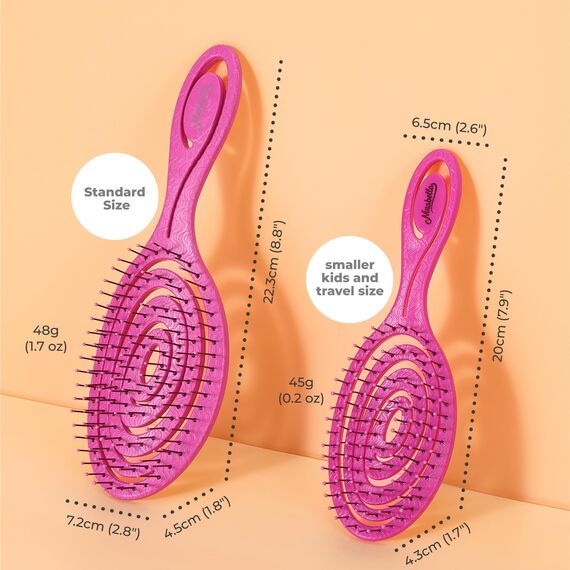 Ninabella Mini Haarbürste ohne Ziepen - Bürste für Reisen - Entwirrbürste für trockenes und nasses Haar - Detangler Bürste - Hair Brush - Pink