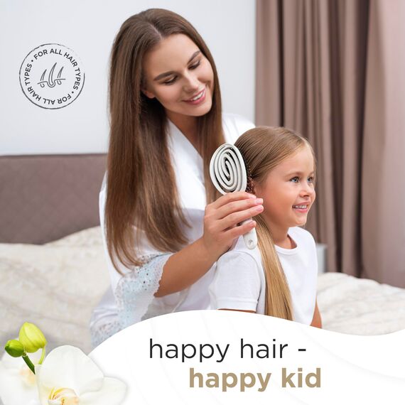 FABCARE Bio Haarbürste Wildschweinborsten Rund mit Ebook - Detangler-Bürste Doppelspiralfeder ohne Ziepen - Profi Entwirrbürste für Haartypen - Haarbürste Damen (Natur) (Packung mit 2)