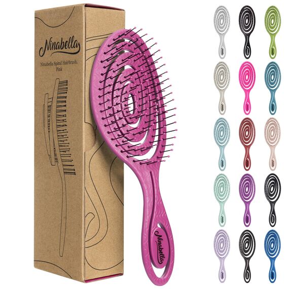 Ninabella Haarbürste ohne Ziepen - Bürste für Damen und Herren - Detangler Bürste auch für Locken & Lange Haare - Entwirrbürste Haarbürsten - Pink