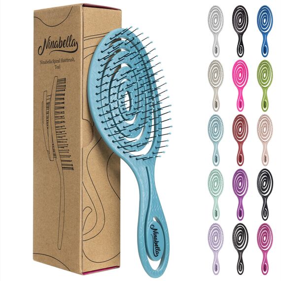 Ninabella Haarbürste ohne Ziepen - Bürste für Damen und Herren - Detangler Bürste auch für Locken & Lange Haare - Entwirrbürste Haarbürsten - Limetten Grün