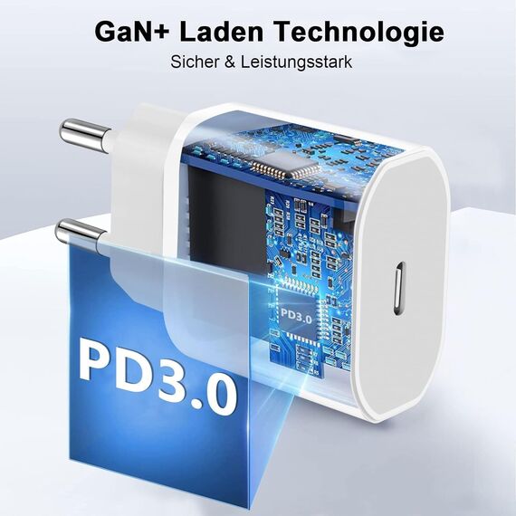 2 Pack iPhone Schnellladegerät und Schnellladekabel Ladekabel für iPhone 14 13 12 11 Pro Max Plus Mini/SE/XR/X/XS/iPad, 25W USB C Ladegerät mit 2M Kabel Fast Charger Netzteil Stecker Adapter
