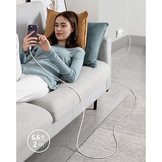 2 Pack iPhone Schnellladegerät und Schnellladekabel Ladekabel für iPhone 14 13 12 11 Pro Max Plus Mini/SE/XR/X/XS/iPad, 25W USB C Ladegerät mit 2M Kabel Fast Charger Netzteil Stecker Adapter
